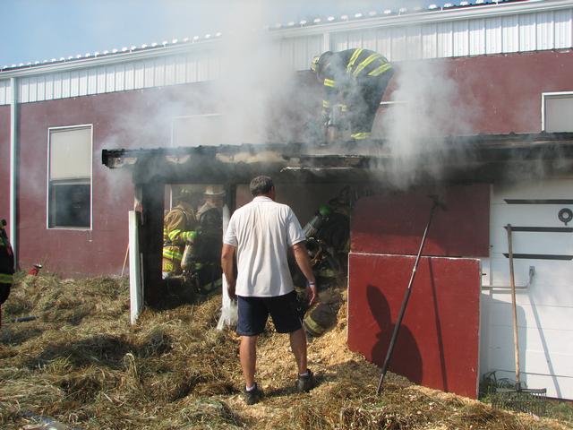 Mutual aid to Bedford Village outside shed/hay fire